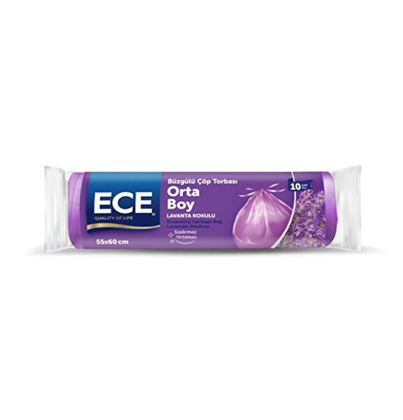Picture of Ece Drawstıng Garbage Bag Lavender Medıum 55x60cm 10pcs (25)