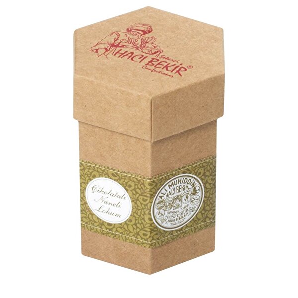 Picture of Hacı Bekir Bitter Chocolate Coated Mint Flavored Turkish Delight with Kraft Box, 125g 
