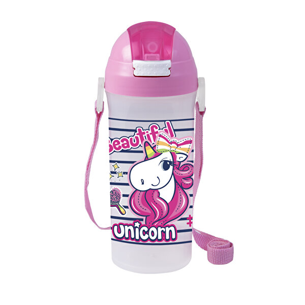 Picture of Herevin 610 cc Decorated School Bottle With Straw-003-Special Polybag