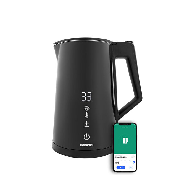 Picture of Homend Smart Heatrow 1616H Touchscreen, Double Walled, Stainless Steel, Silent Cool Touch, XL Kettle (Wi-Fi control)