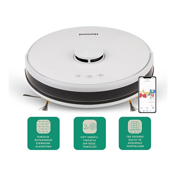 Picture of Homend Alex Laser 1281H 2in1 Mop and Smart Robot Vacuum Cleaner White