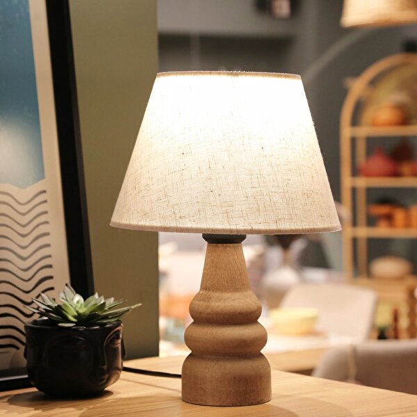 Picture of Homing Natural Wooden Fabric Shade Table Lamp