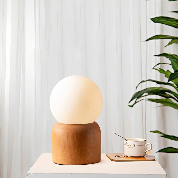 Picture of  Nuuq Nordic Style Wooden Glass Table Lamp