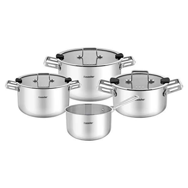 Picture of Hascevher Venedik Stainless Steel 7 Pcs Set (16/20/24Pot/16Milkpot)