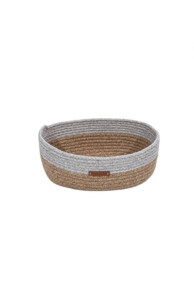 Picture of Koza Home Cesta Handcrafted Cotton Natural Gray Wicker Decorative Basket 25cm x 34cm