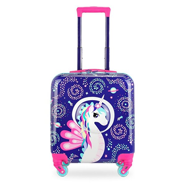 Milk&Moo Renkli Işıklı Tekerlekli Çekçekli Çocuk Valiz 3D Ayris Tasarımlı. ürün görseli