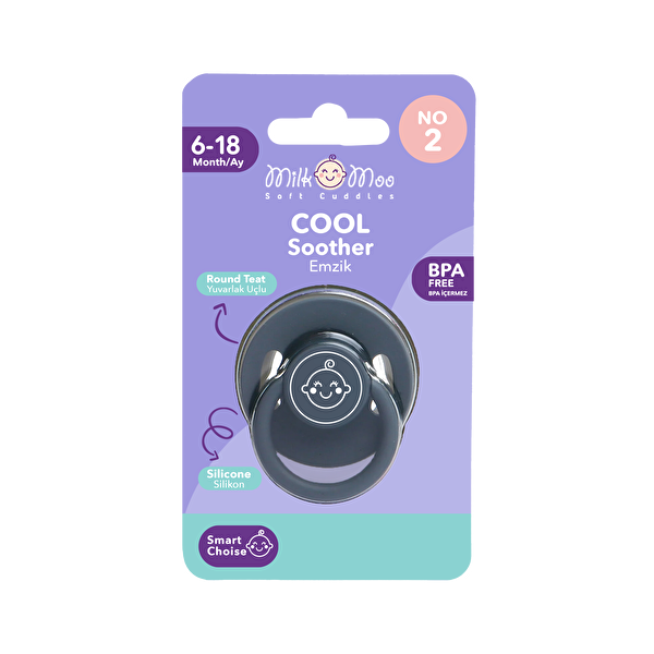 Picture of Milk&Moo Opaque Round Body Round Teat Soother No:1 Anthracite