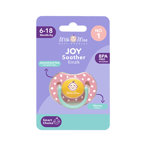 Picture of Milk&Moo Joy Symmetrical Pacifier No1 Pink