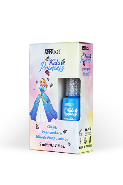 Picture of Mara Princess Washable Water-Based Kids Nail Polish -  Blue (With Files As A Gift) 5 Ml.