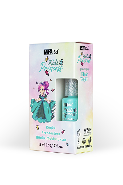 Picture of Mara Princess Washable Water-Based Kids Nail Polish -  Green (With Files As A Gift) 5 Ml.
