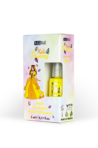 Picture of Mara Princess Washable Water-Based Kids Nail Polish - Yellow (With Files As A Gift) 5 Ml.