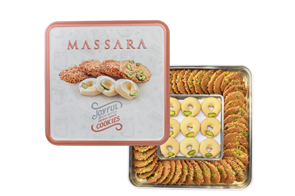 Picture of Massara Joyful White Butter Crunchy Sesame Cookies (Metal Packaging) 400 g