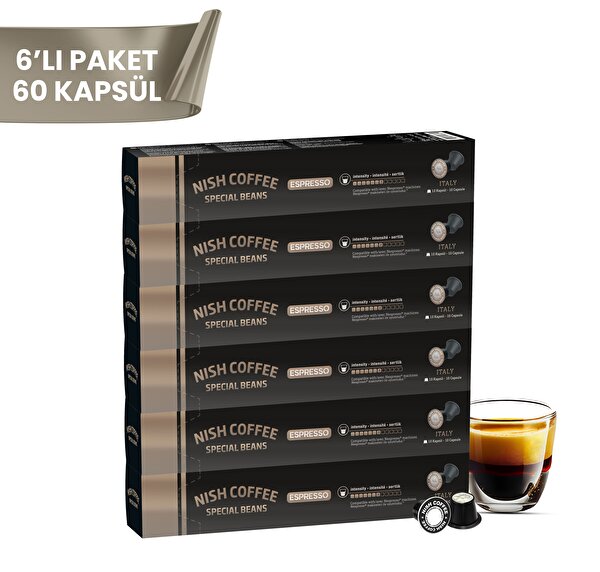 Picture of Nish Nespresso  Compatible Capsule Coffee 7 Italy  Set Of 6 (60 Capsule)