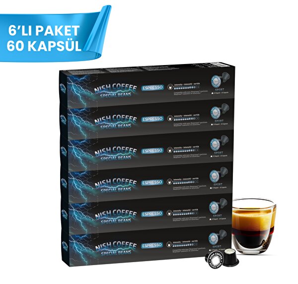 Picture of Nish Nespresso  Compatible Capsule Coffee 10 Sport Set Of 6 (60 Capsule)