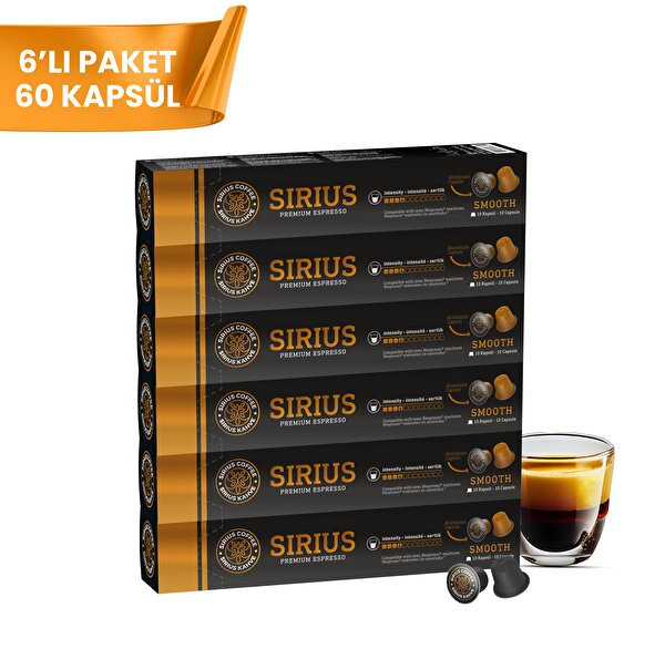 Picture of Sirius Nespresso  Compatible Capsule Coffee 4 Smooth Set Of 6 (60 Capsule)