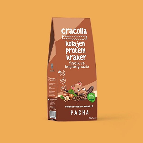 Picture of Pacha Natural Collagen & Protein Cracker with Carob and Hazelnut (50G)