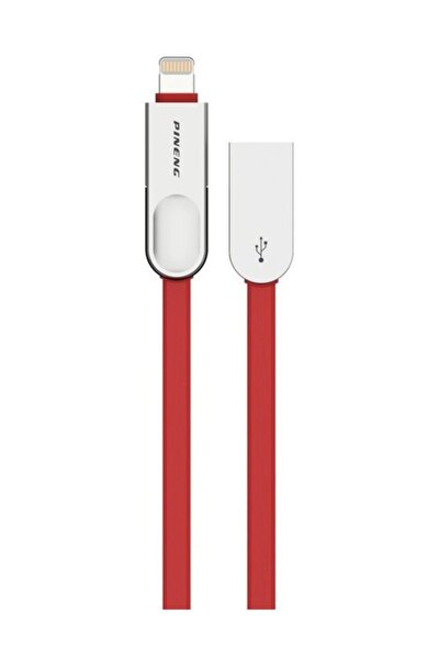 Pineng PN-307 Lightning ve Micro USB Kırmızı Kablo. ürün görseli