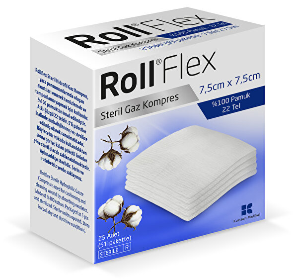 Picture of Roll Flex Sterile Gauze Compress 7.5x7.5cm 100pcs