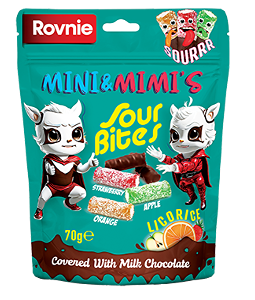 Picture of Rovnie Chocolate Covered Sour Jelly Candy 70 Gr