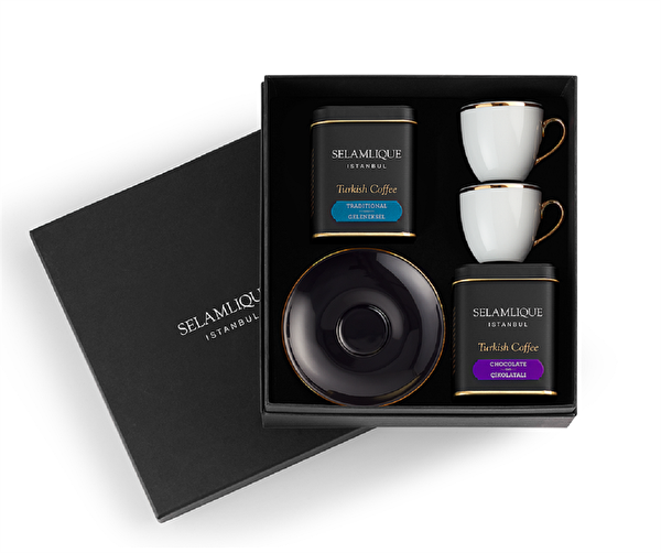 Selamlique Türk Kahvesi ve Klasik Siyah Fincan Seti. ürün görseli