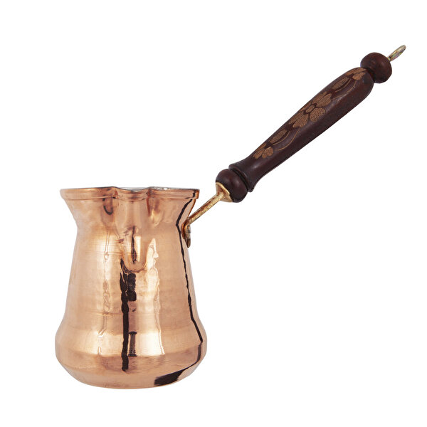 Serenk Bakır Cezve, 250 ml, Hijyenik Kalay Kaplama, 2 Kişilik, Metal Saplı, El Yapımı, Küçük Boy. ürün görseli