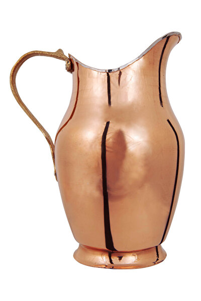 Serenk Bakır Sürahi, El Dövmesi Saf Bakır Karaf, Nostaljik Soğuk İçecek Sunumu, 1400 ml . ürün görseli