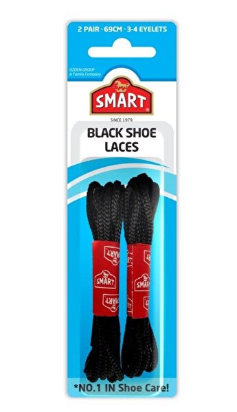 Picture of Smart Shoe Laces Black, Two Pairs, 69 Cm