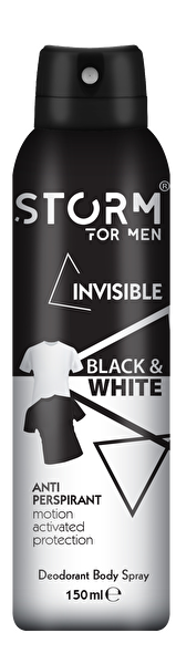 Picture of Storm Deodorant Spray For Men Anti Perspirant invisible Black White 150 Ml