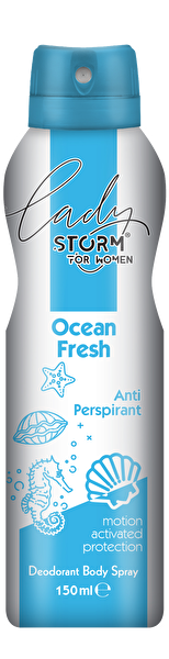 Picture of Lady Storm Deodorant Spray For Women Anti Perspirant Ocean Fresh 150 Ml