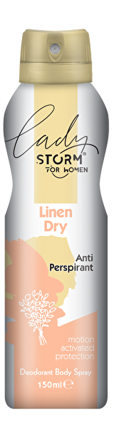 Picture of Lady Storm Deodorant Spray For Women Anti Perspirant Linen Dry 150 Ml