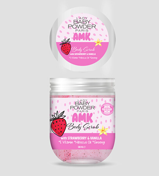 Picture of Lady Baby Powder Amk Body Scrub Strawberry & Vanilla 500 Ml 