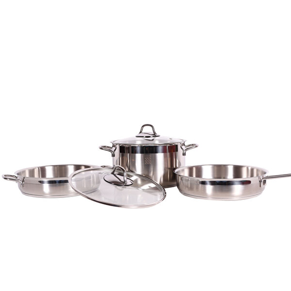 Picture of Serenk Modernist 5 Piece Stainless Steel Pots and Pan Set