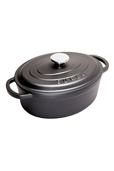 Picture of Sürel Cast iron oval casserole   23X29 cm black