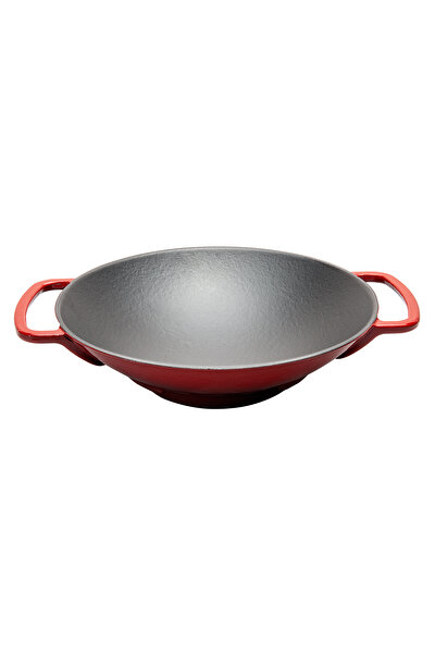 Picture of Sürel Cast iron wok pan   35 cm  red