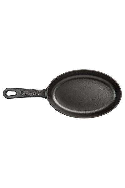 Picture of Sürel Cast iron mini ellipse pan   16X24 cm black