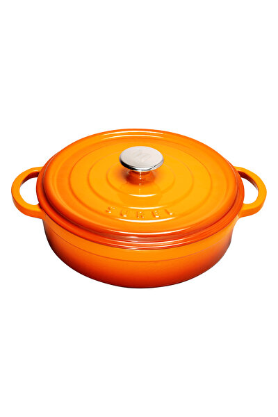 Picture of Sürel   Cast iron round shallow casserole   28 cm orange