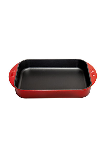 Picture of Sürel Cast iron rectangular deep tray   23X31 cm red