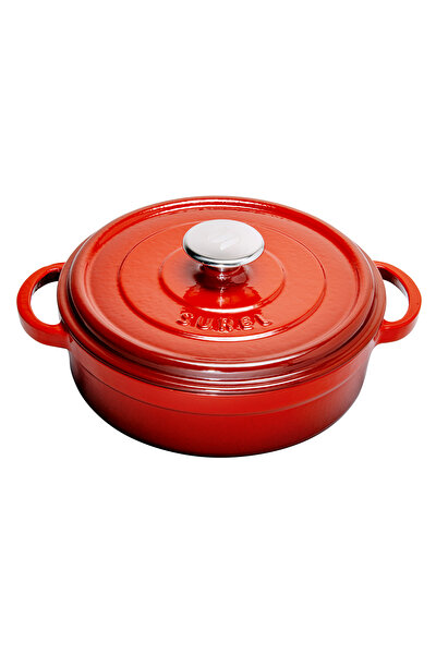 Picture of Sürel Cast iron round shallow casserole   24 cm red