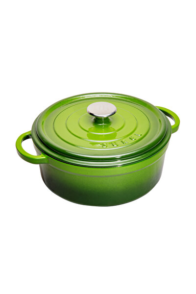 Picture of Sürel Cast iron round casserole    28 cm degrade green
