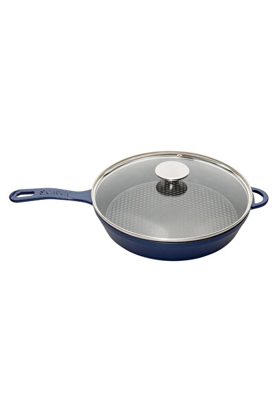 Picture of Sürel Cast iron glass lid  fry pan 28 cm blue