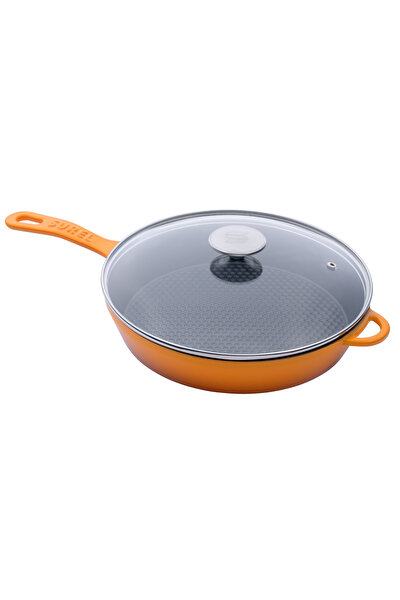 Picture of Sürel Cast iron glass lid  fry pan 28 cm orange