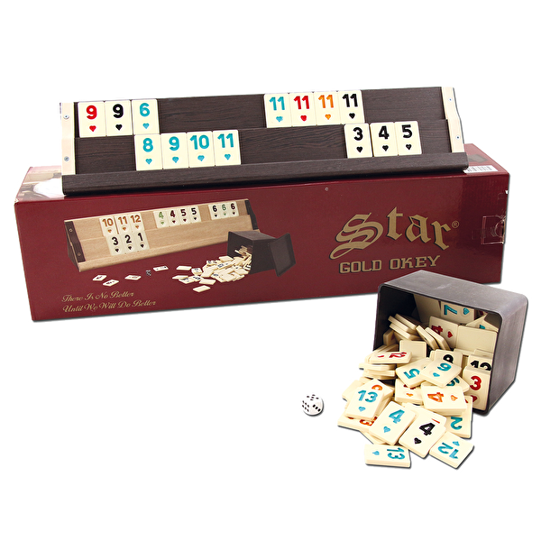 Picture of Star Gold Wooden Okey Set - Dark Color