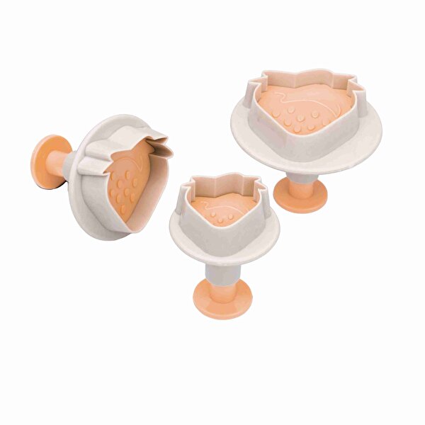 Picture of Sun Plastik Sun Plastik Strawberry Plunger Cutter (3 Pcs)