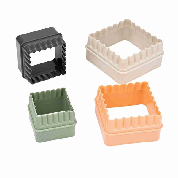 Picture of Sun Plastik Scalloped Square Cookıe Cutters (4pcs)
