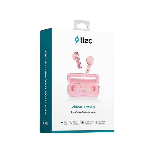 Picture of ttec AirBeat Ultra Slim True Wireless Headsets , RoseGold
