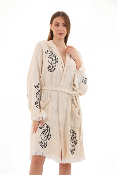 Picture of CHAPUTS Seahorse Wooden Stamp Black Bathrobe