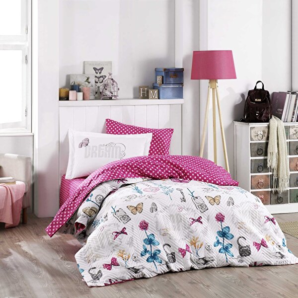 Picture of Hobby Rossella Fuchsia - Single Quilted Duvet Cover Set