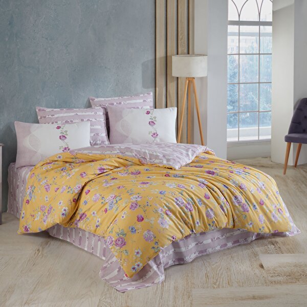Picture of Hobby Carmela Yellow - Ranforce Double Duvet Cover Set