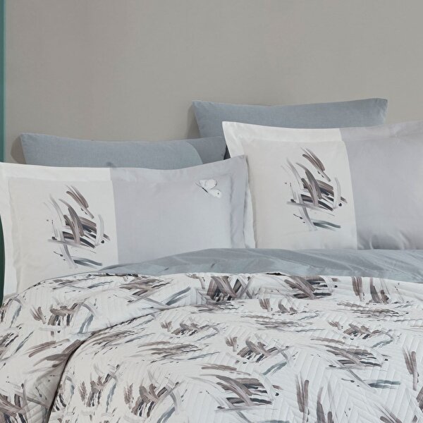 Picture of Hobby Estate Stone - Double Poplin Quilted Duvet Cover Set