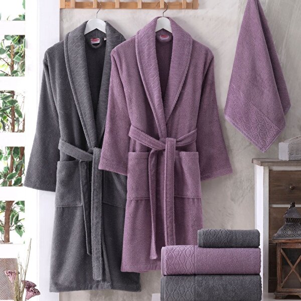 Picture of Hobby Elegance - Cotton Bathrobe Set - Lilac K.Grey